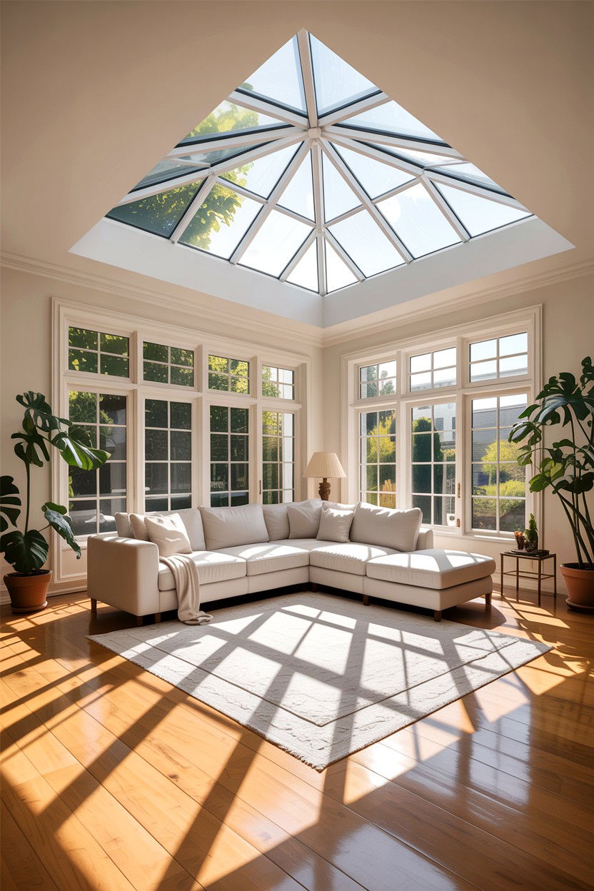 Living Room Skylight - 30 high ceiling living room ideas