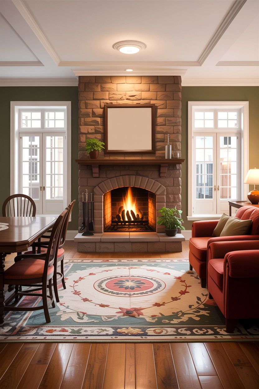 Living room dining room combo with fireplace - 30 living room dining room combo ideas