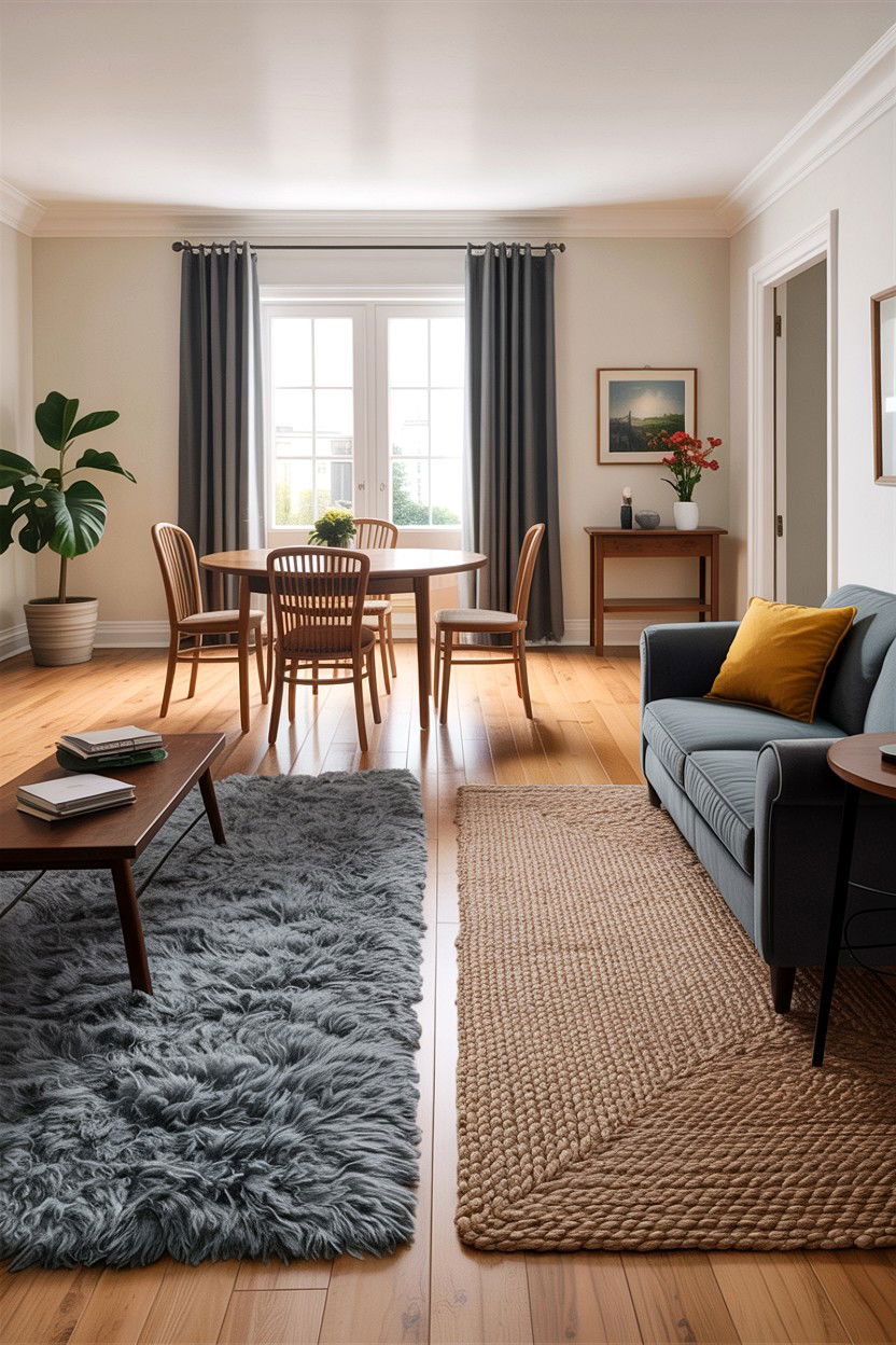 Living room dining room combo with rug zoning - 30 living room dining room combo ideas