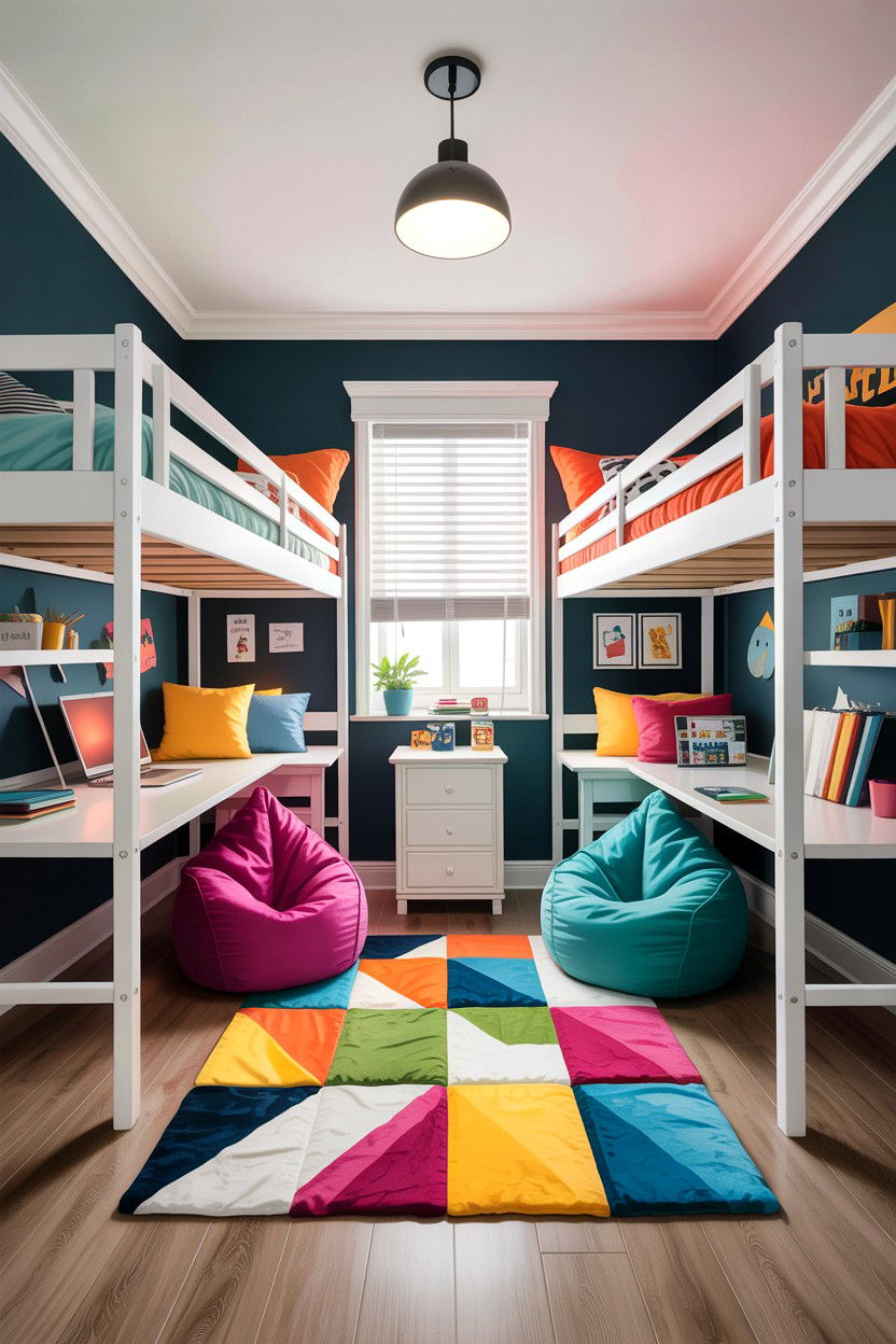 Loft Bed Shared Bedroom - 30 boy and girl shared bedroom ideas