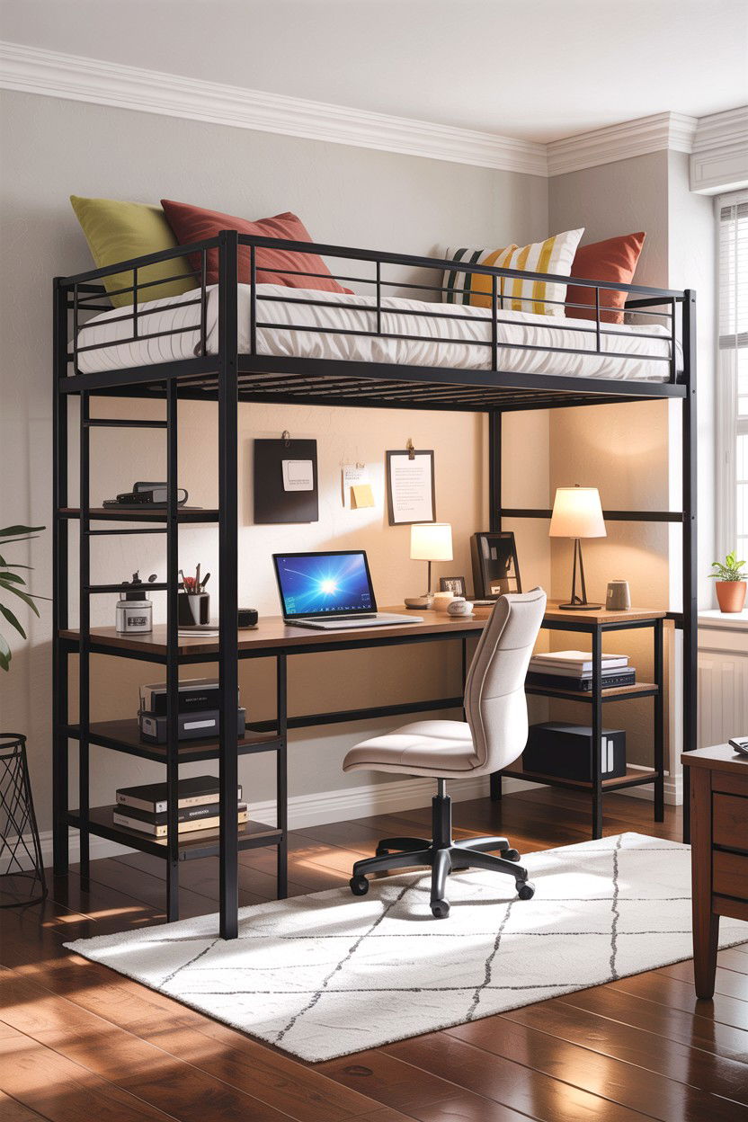 Loft Bed With Desk - 30 bedroom bed ideas