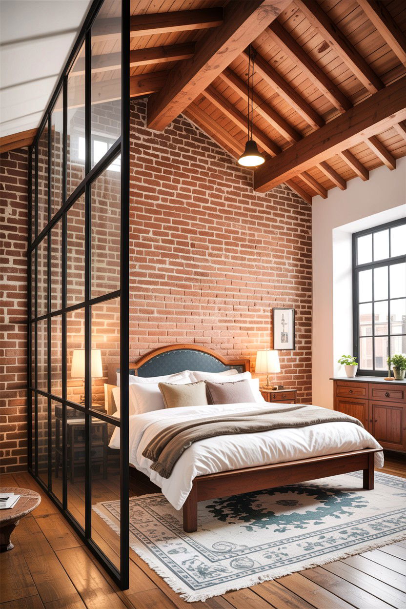 Loft Style Brick Bedroom - 30 exposed brick bedroom ideas