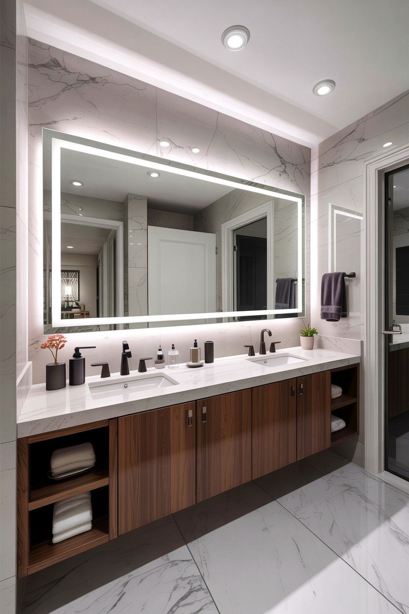 Long Bathroom Vanity Mirror - 30 galley bathroom ideas