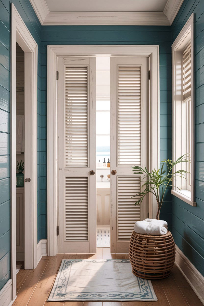 Louvered Bathroom Door - 30 bathroom cooling ideas