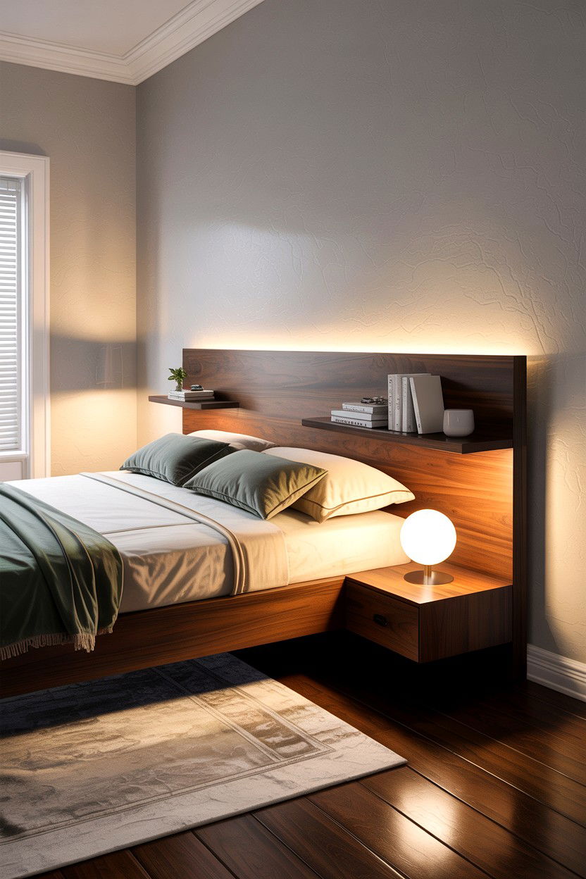 Low Profile Bed With Built In Nightstands - 30 bedroom low profile beds