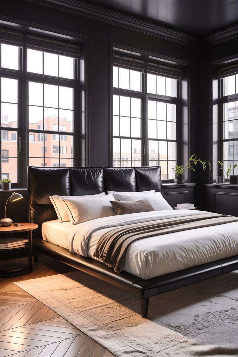 Low Profile Leather Headboard - 30 bedroom leather headboards