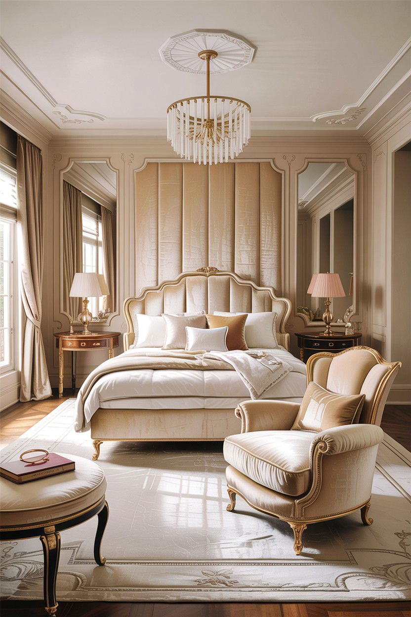 Luxury Cream Velvet Bedroom - 30 traditional cream bedroom ideas