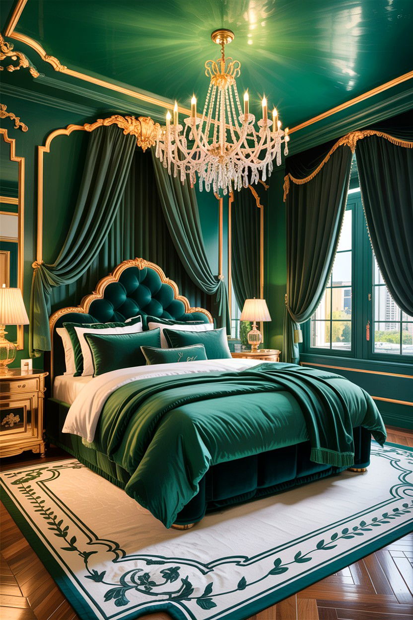 Luxury Emerald Green Bedroom - 30 emerald bedroom ideas