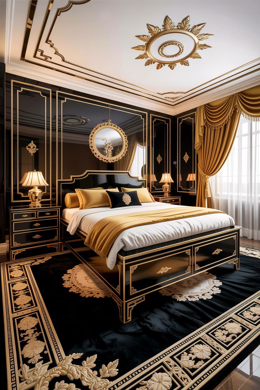 Luxury Gold And Black Bedroom - 30 Chinese bedroom ideas