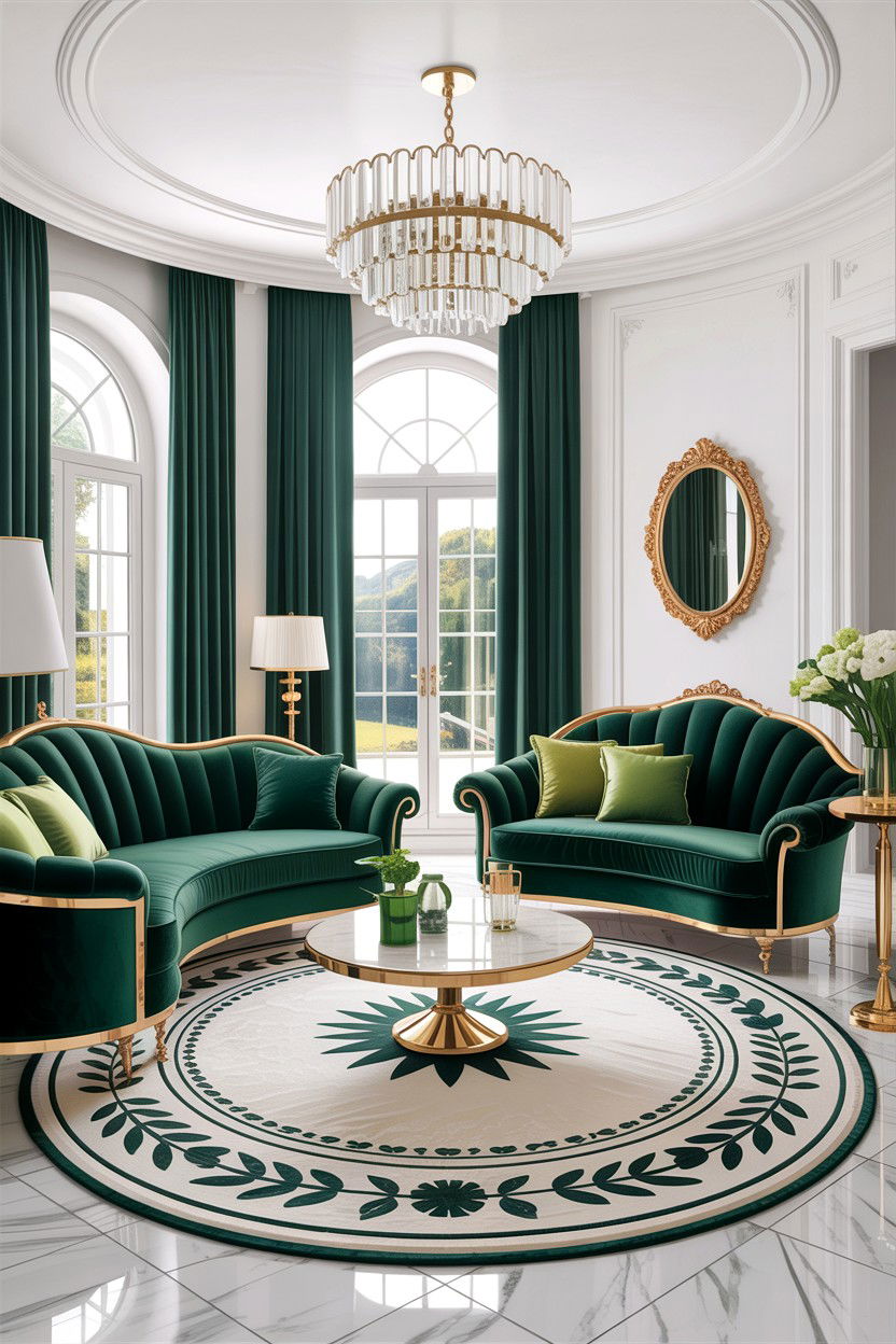 Luxury Green White Living Room - 30 green and white living room ideas