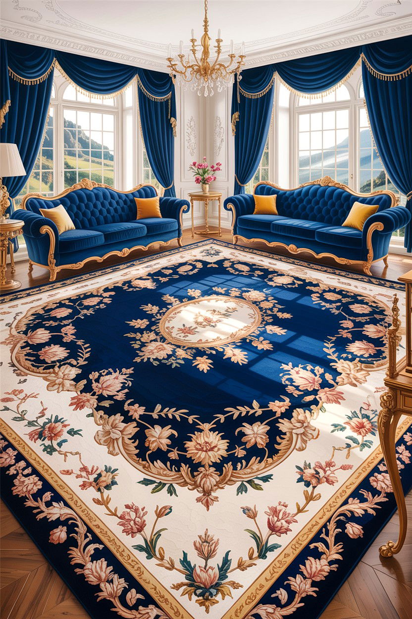 Luxury Living Room Silk Hand Knotted Rug - 30 handwoven living room ideas