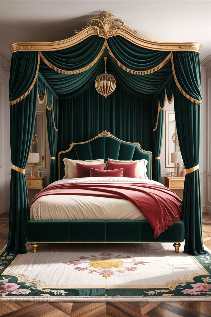 Luxury Velvet Canopy Bed - 30 canopy bed ideas