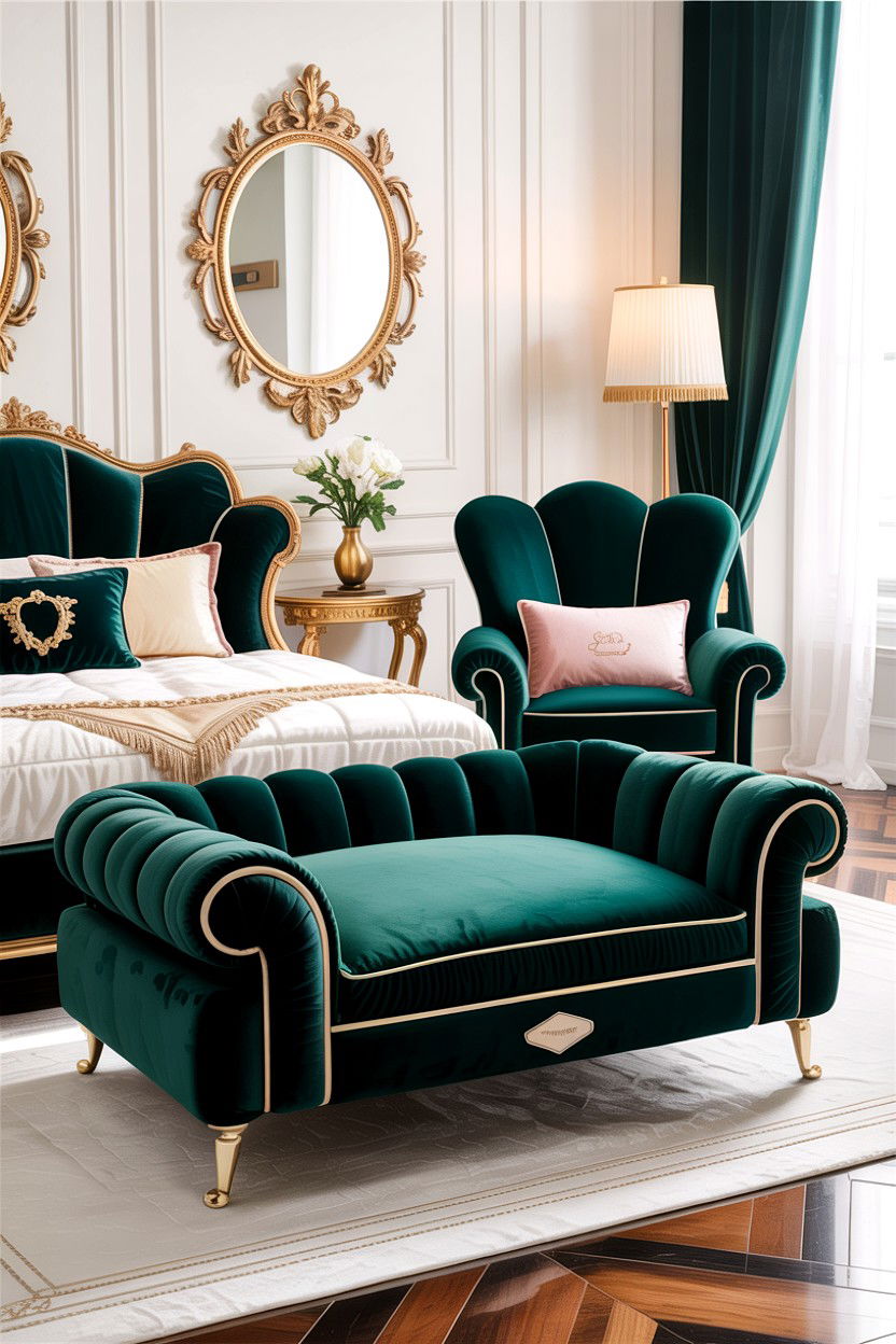 Luxury Velvet Dog Bed - 30 dog bed bedroom ideas