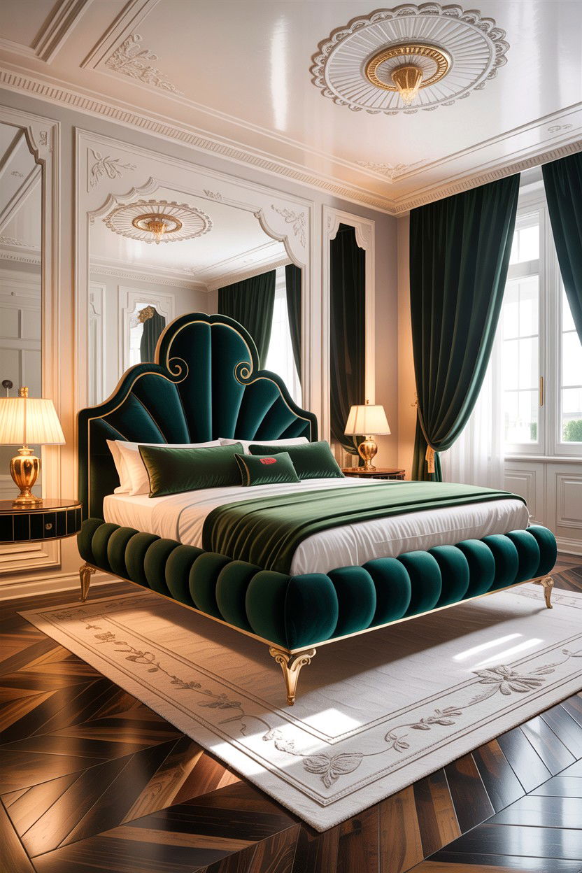 Luxury Velvet Floating Bed - 30 bedroom floating bed ideas