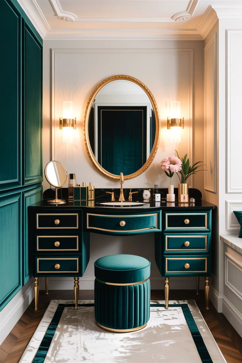 Luxury Velvet Vanity - 30 bedroom vanity tables