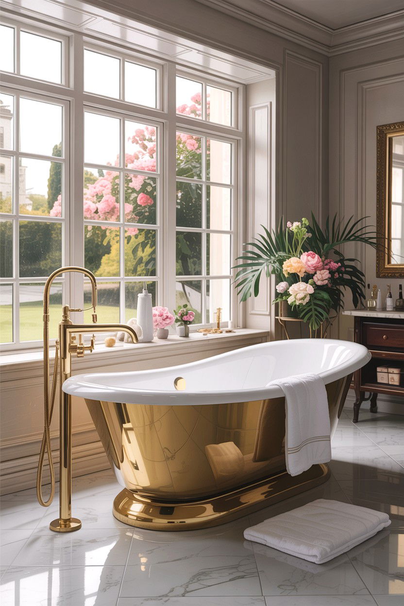 Luxury gold bathtub faucet - 30 gold faucet ideas