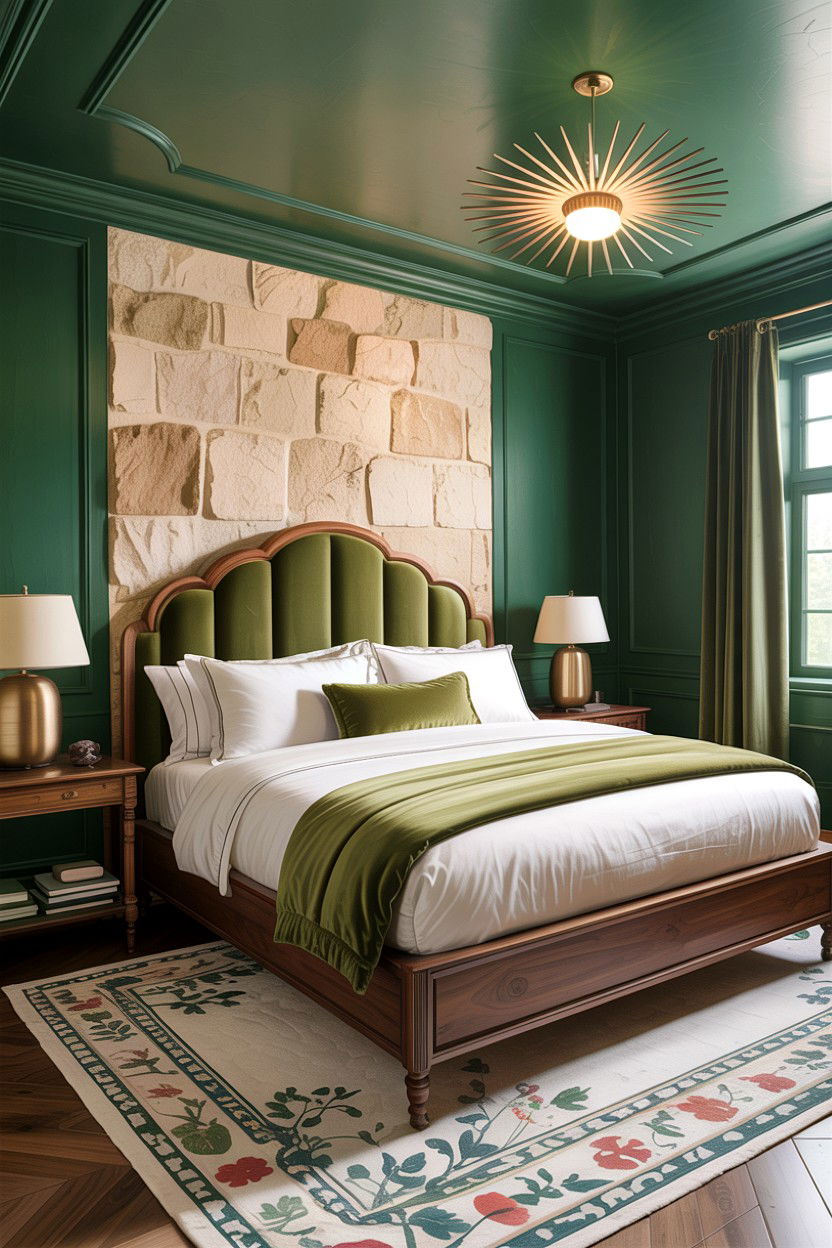 Luxury green bedroom - 30 rustic green bedroom ideas