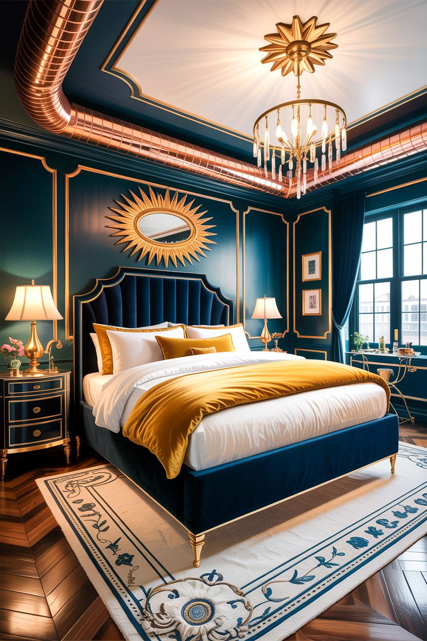 Luxury industrial bedroom - 30 exposed ductwork bedroom ideas