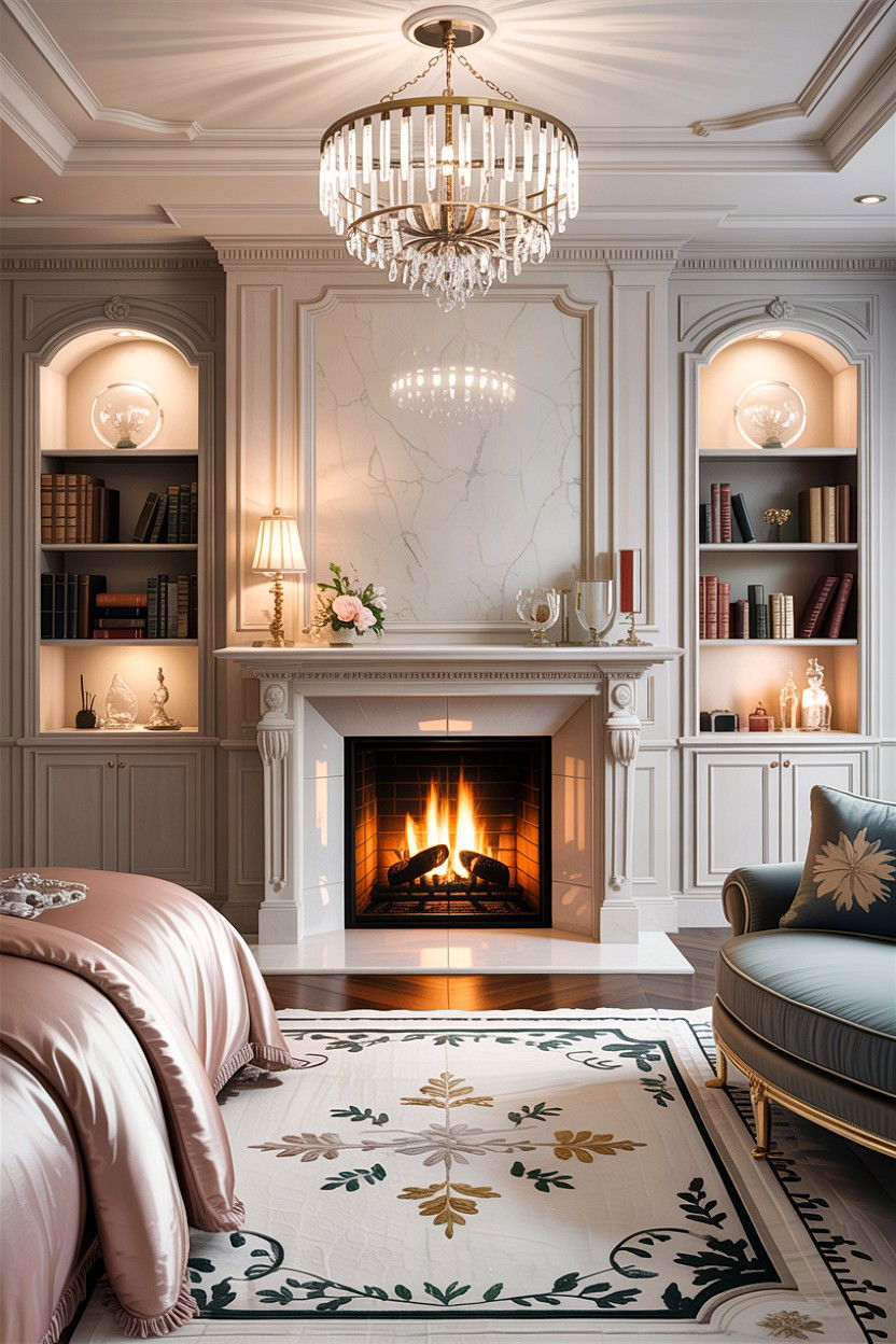 Luxury master bedroom fireplace - 30 bedroom wood burning fireplace ideas