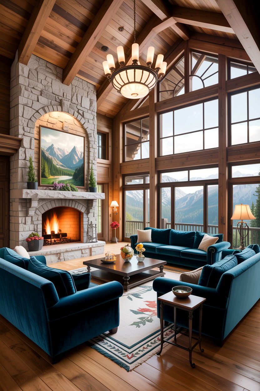 Luxury mountain cabin living room - 30 cabin living room ideas