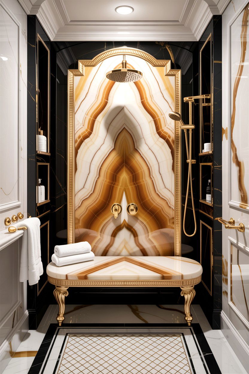 Luxury shower bench - 30 bathroom built-in bench ideas