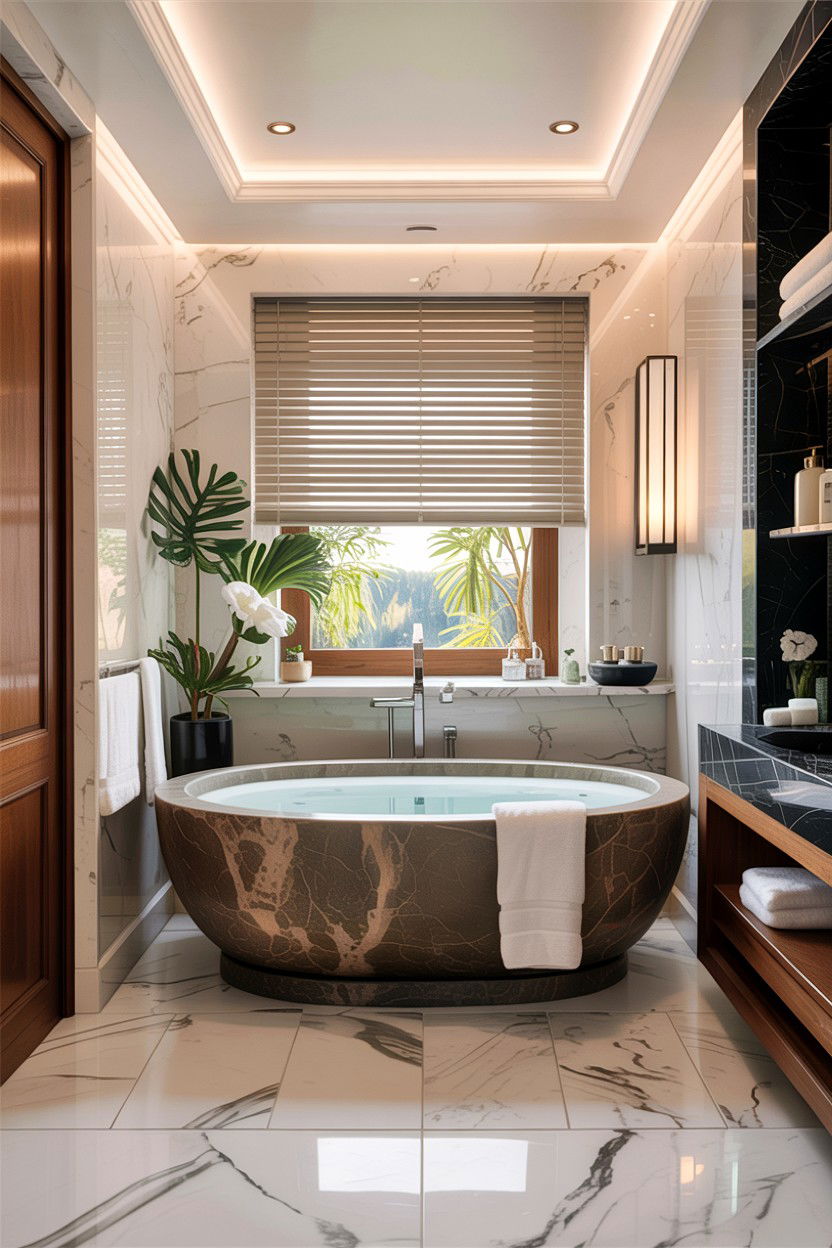 Luxury spa bathroom retreat - 30 Japanese bathroom ideas