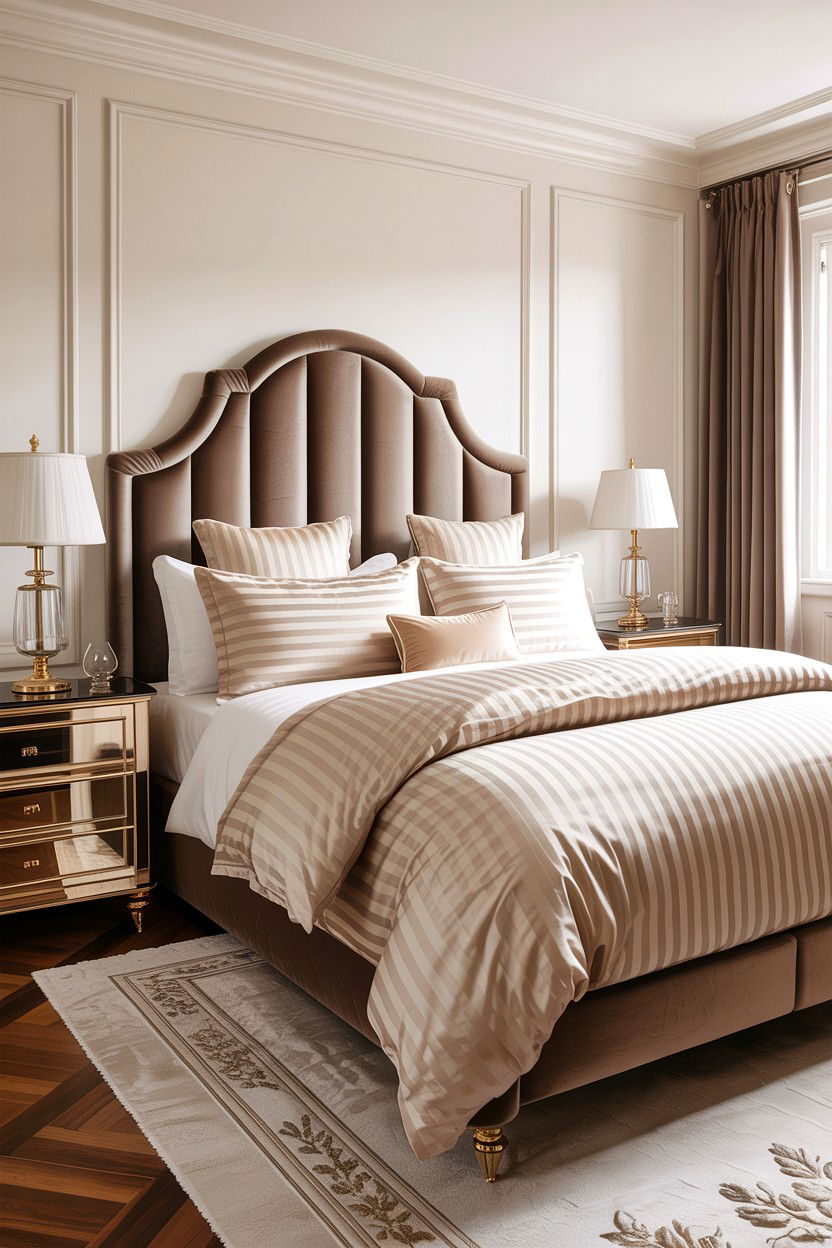 Luxury striped bedding - 30 bedroom striped bedding ideas