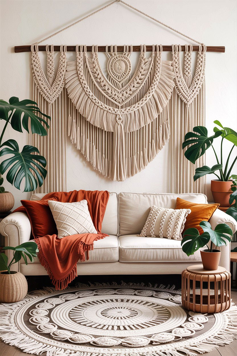 Macrame Wall Hanging - 30 handmade living room ideas