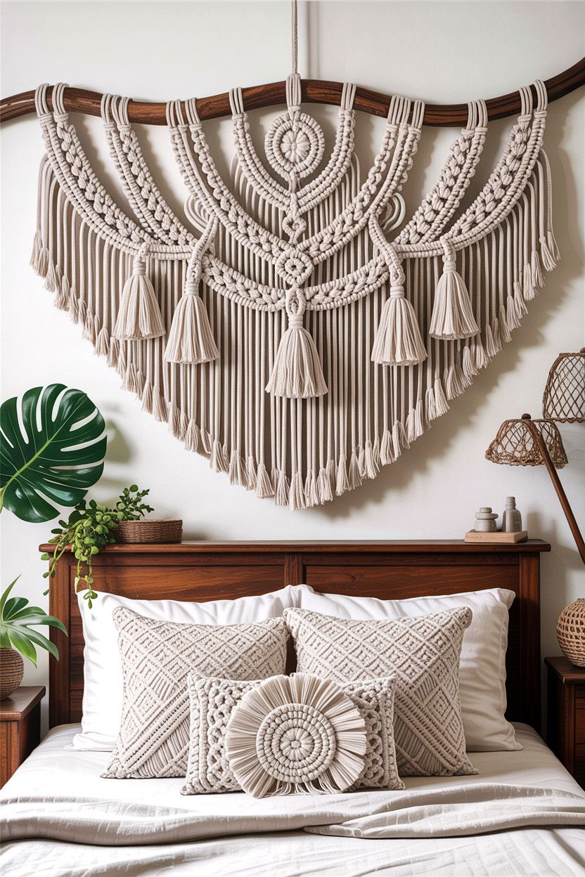 Macrame Wall Hanging Large - 30 Balinese bedroom ideas