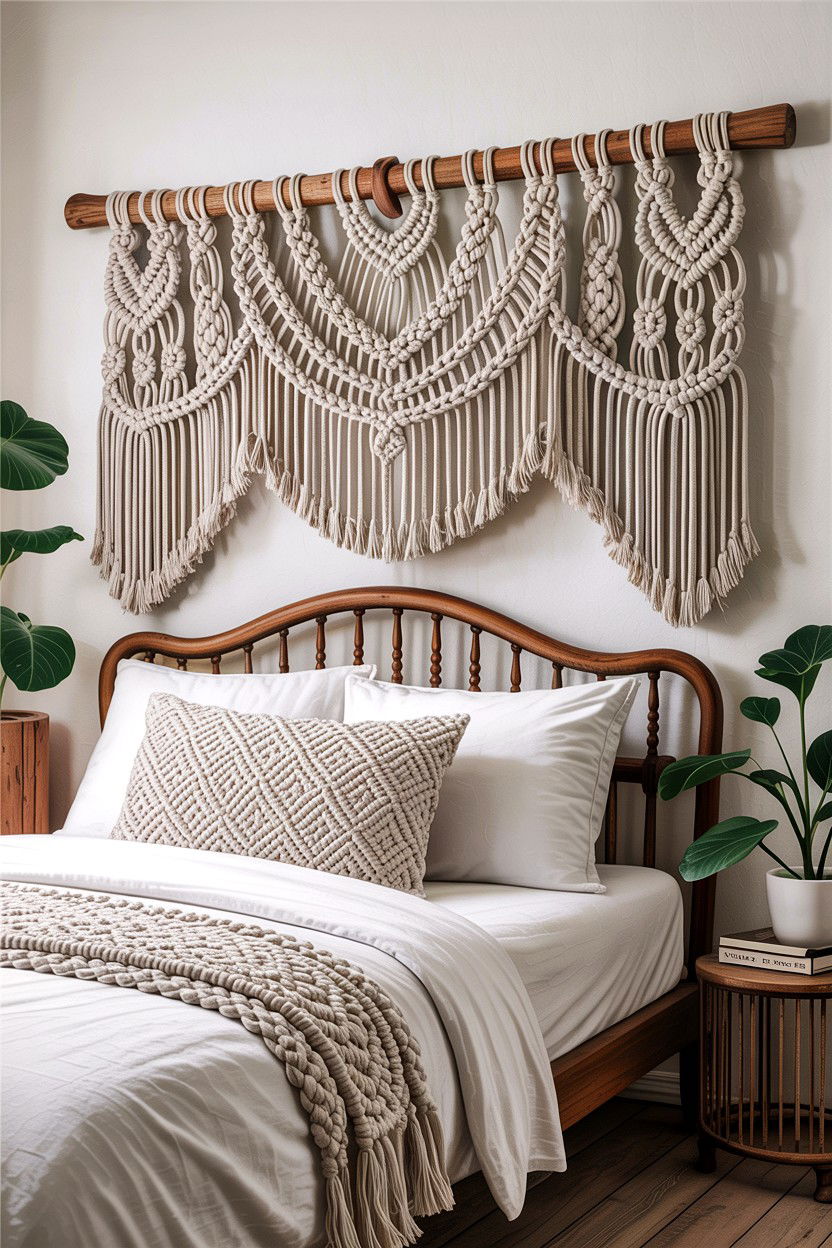 Macrame Wall Headboard - 30 bedroom headboards