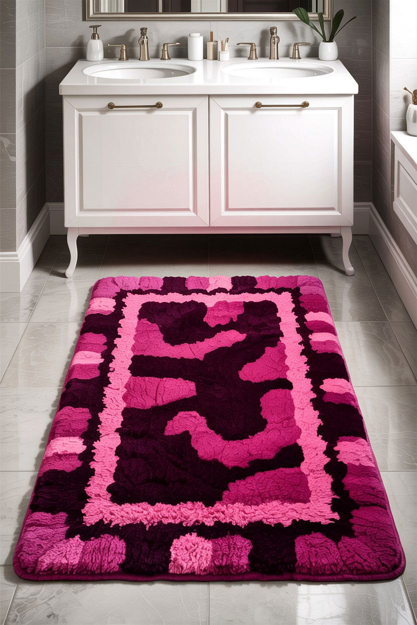 Magenta Bathroom Rug - 30 hot pink bathroom ideas