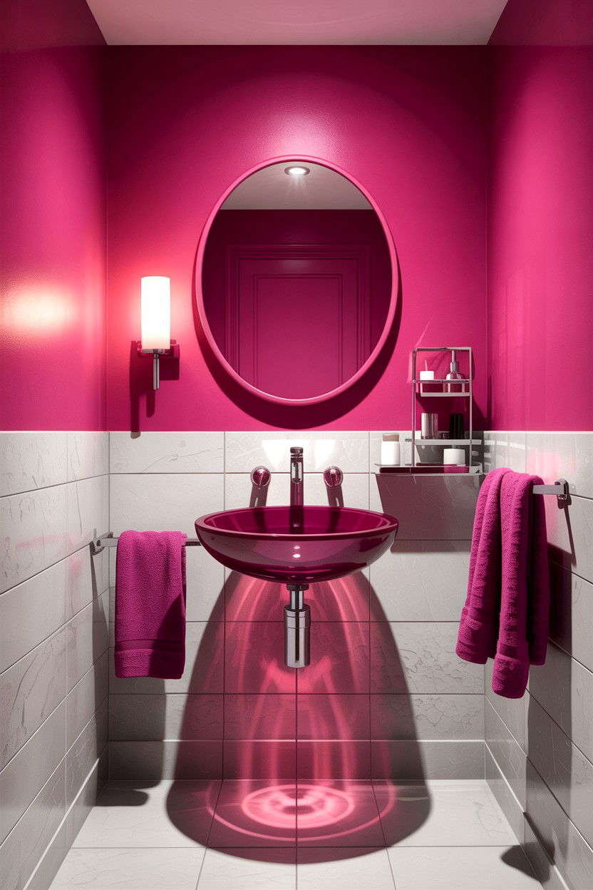Magenta pink bathroom decor - 30 jewel tone bathroom ideas