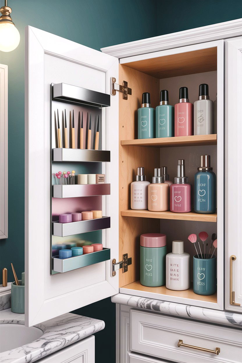 Magnetic makeup strip - 30 easy bathroom updates