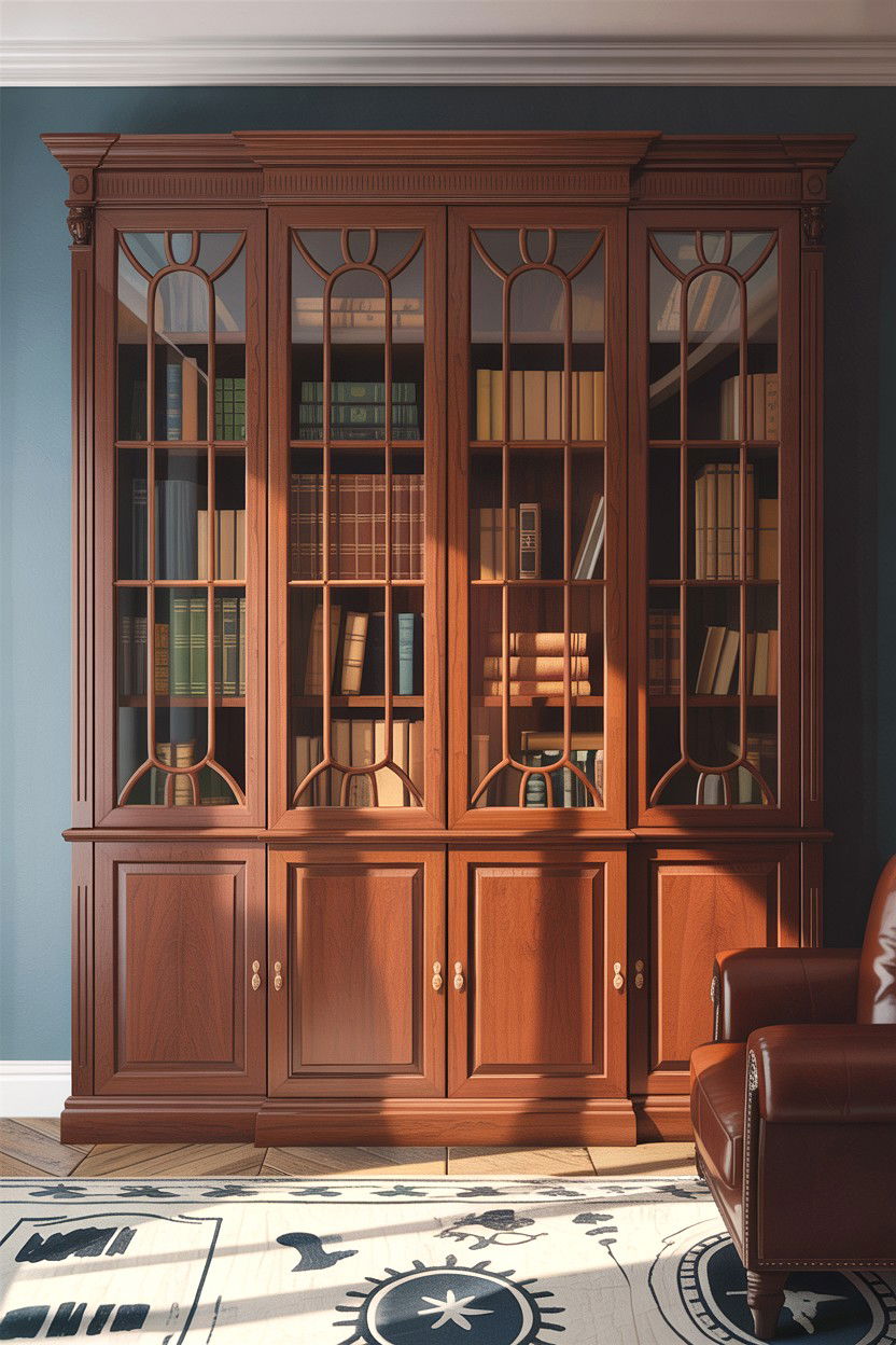 Mahogany Bookcase Wall - 30 living room Edwardian furniture ideas