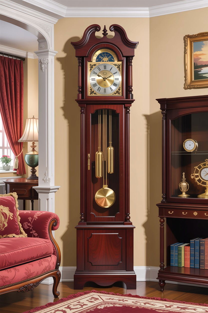 Mahogany Grandfather Clock - 30 living room grandfather clocks