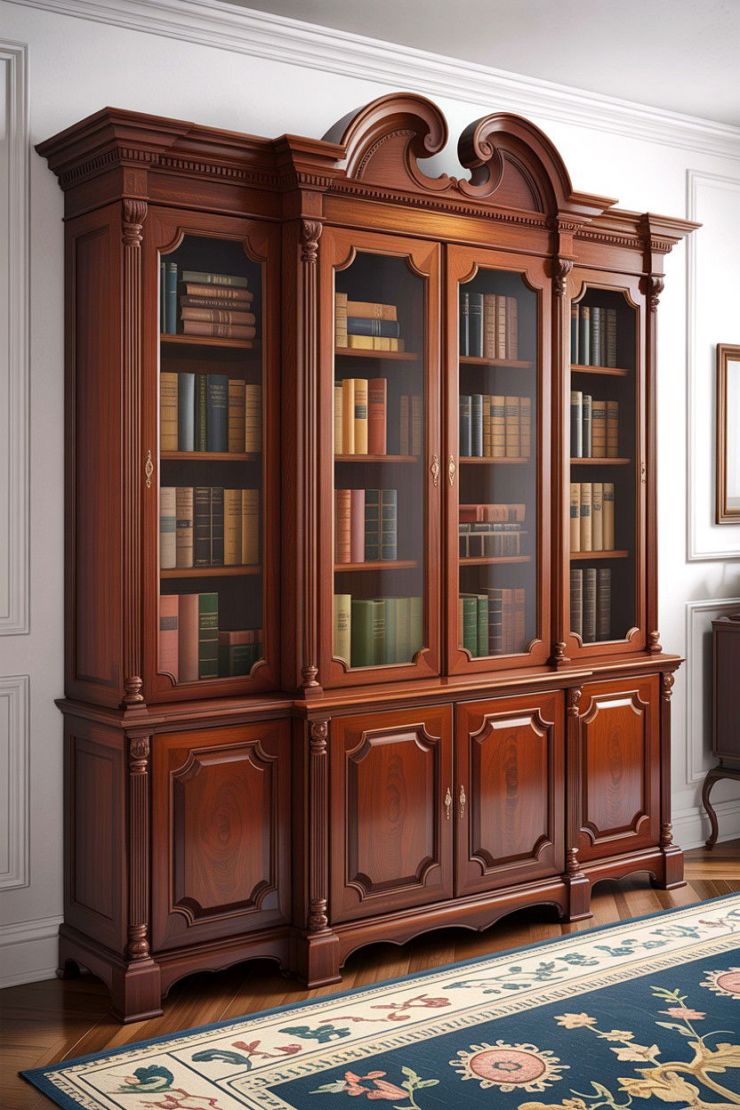Mahogany breakfront bookcase - 30 living room Georgian furniture ideas