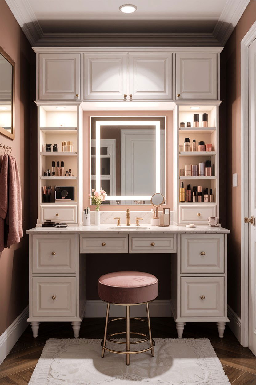 Makeup Vanity Combo - 30 custom bathroom vanity ideas