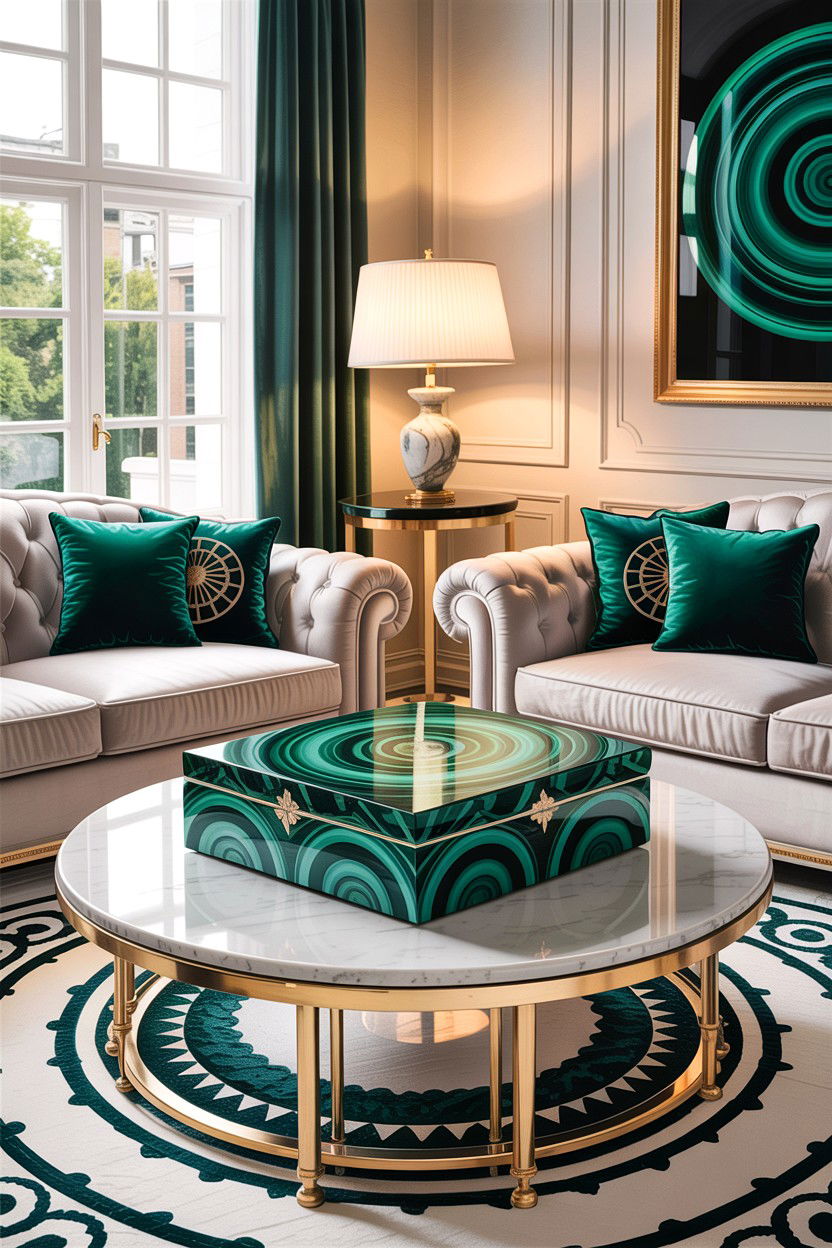 Malachite Pattern Box - 30 living room decorative boxes