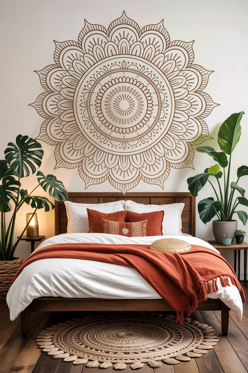 Mandala wall stencil - 30 bedroom wall stencils