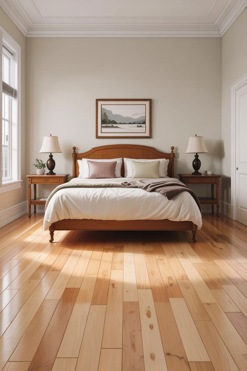 Maple Hardwood Floor - 30 bedroom floor ideas