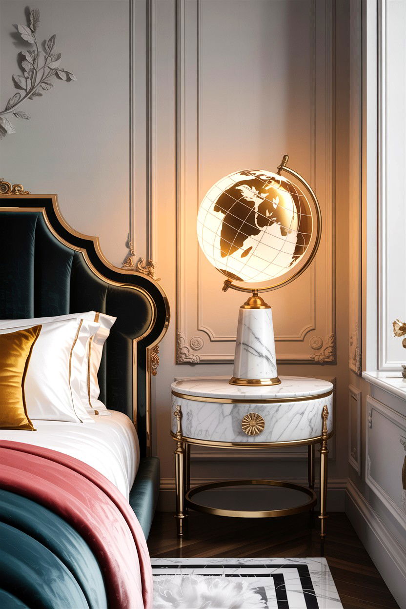 Marble Base Globe Lamp - 30 bedroom globes