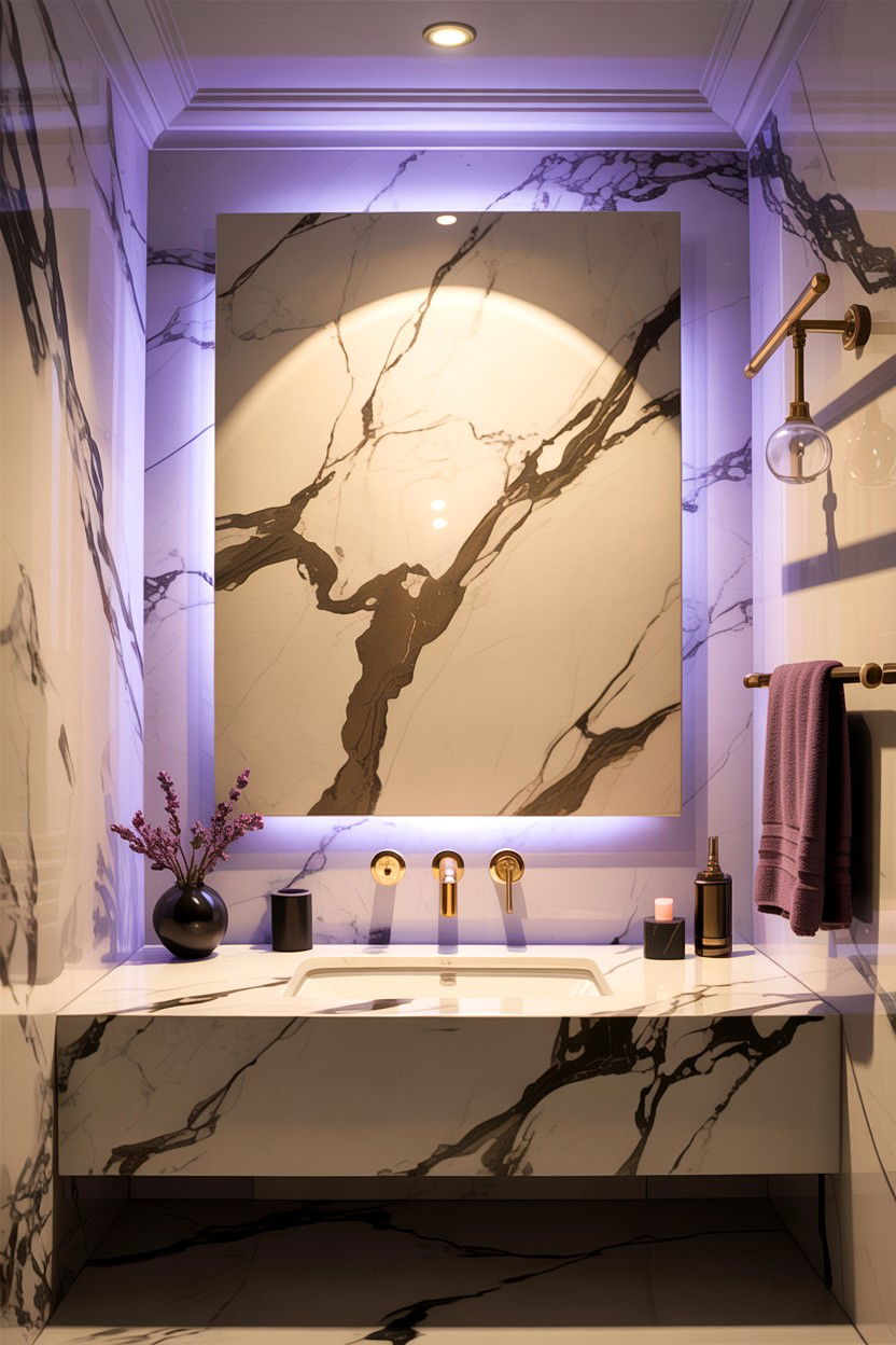 Marble Bathroom Light - 30 chromotherapy bathroom ideas