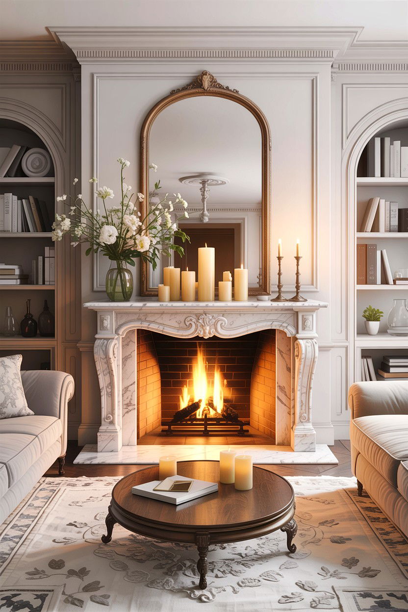 Marble Fireplace French Living Room - 30 French living room ideas