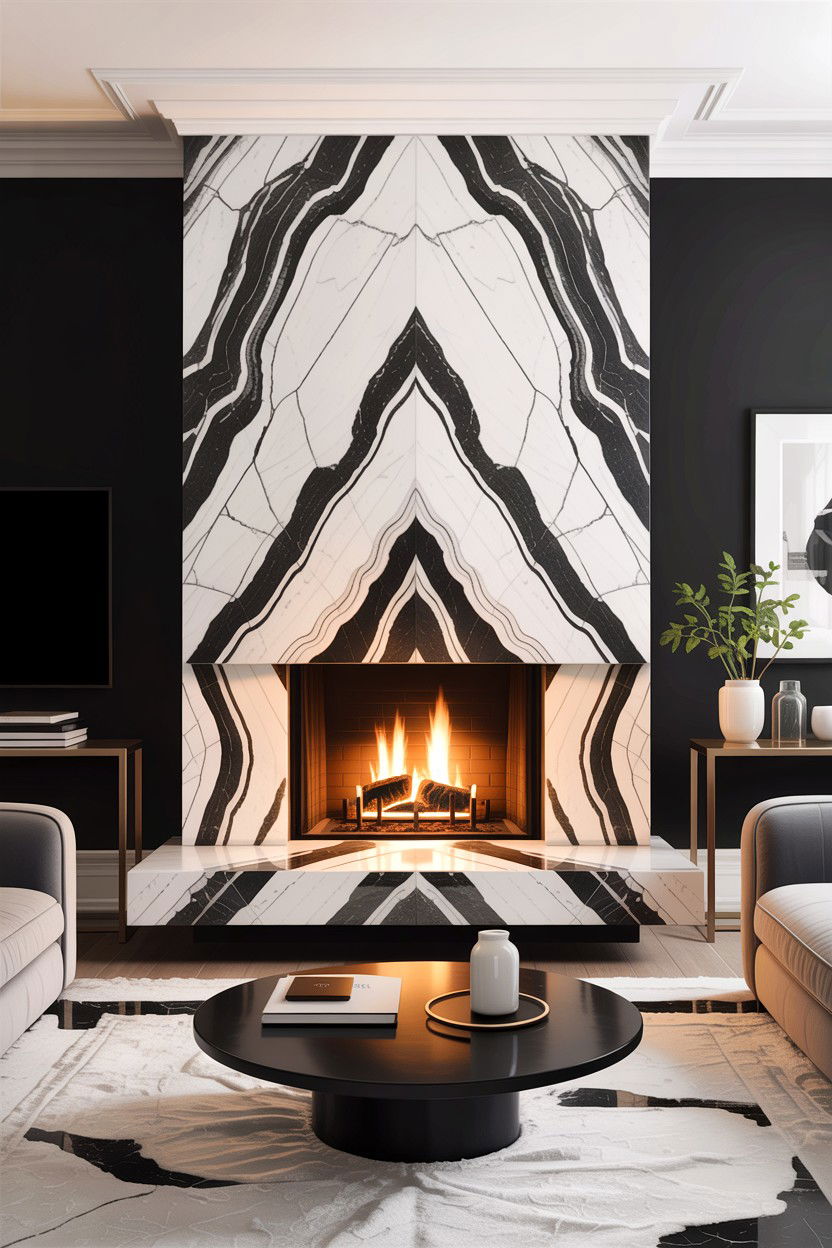 Marble Fireplace Living Room - 30 high end living room ideas
