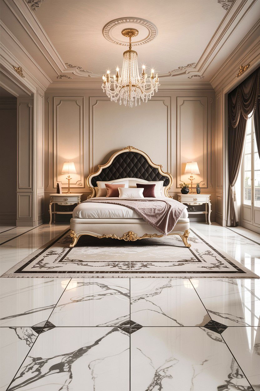 Marble Floor Tiles - 30 bedroom floor ideas