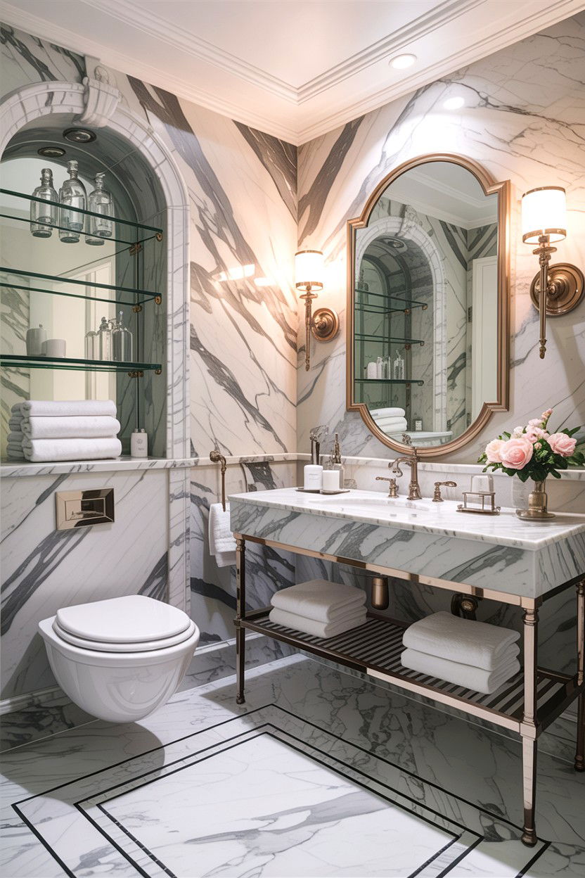 Marble Guest Bathroom - 30 guest bath decor ideas