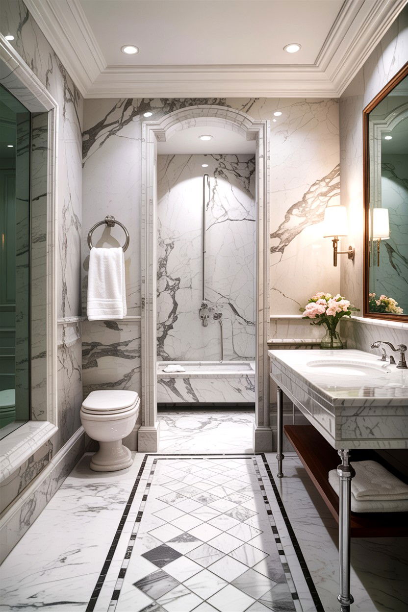 Marble Guest Bathroom - 30 guest bathroom ideas