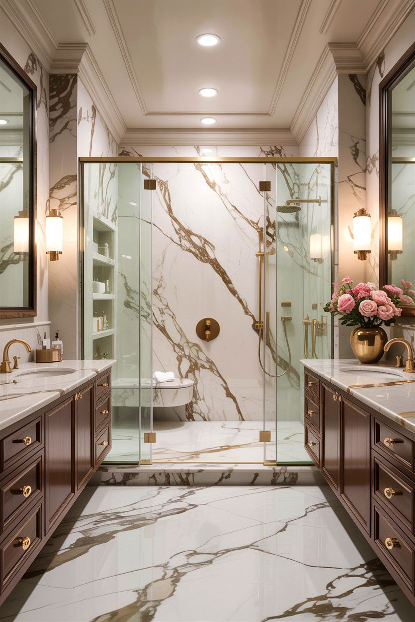 Marble Master Bathroom - 30 custom bathroom ideas