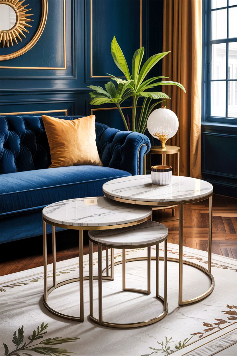 Marble Nesting Tables - 30 living room designer furniture ideas