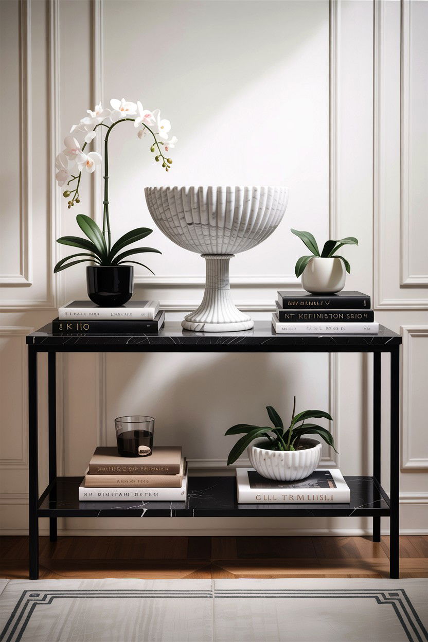 Marble Pedestal Bowl Console - 30 living room decorative bowls